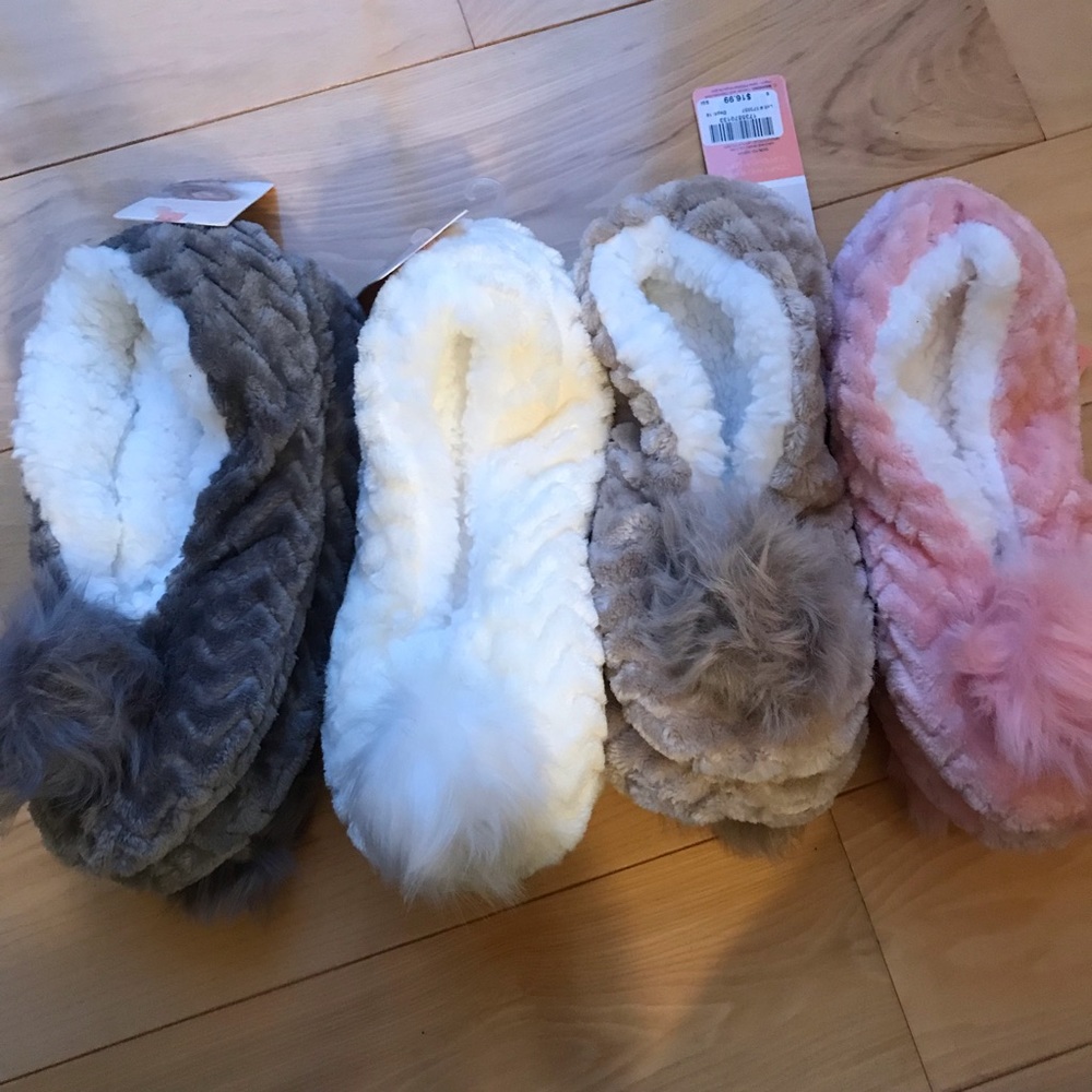 Pom Pom slipper bundles.  NWT